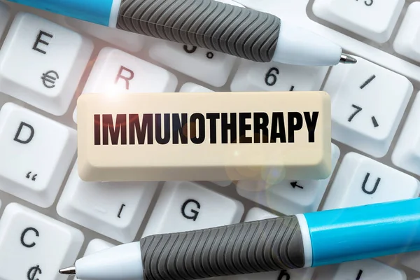 Signo Que Muestra Inmunoterapia Tratamiento Del Concepto Negocio Prevención Enfermedad —  Fotos de Stock
