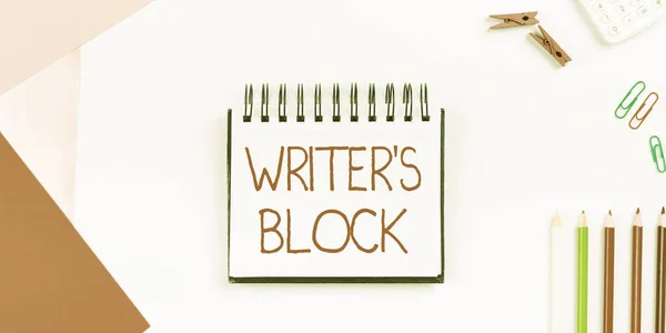 Inspiration showing sign Writers Block, Word for Condition of being unable to think of what to write