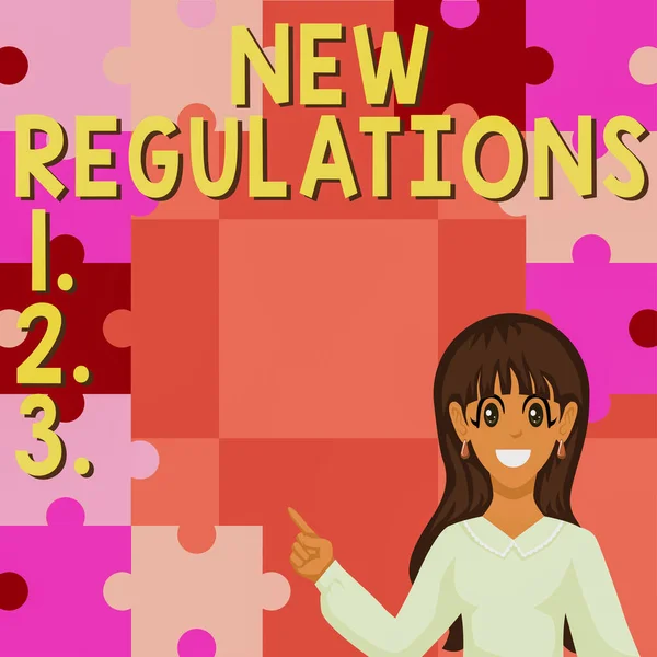Rédaction Afficher Texte Nouveaux Règlements Approche Commerciale Réglementation Contrôlant Activité — Photo