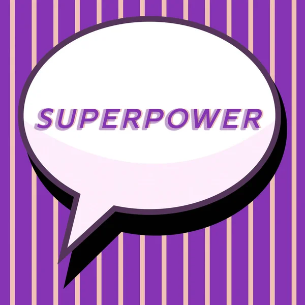 Handschriftliches Zeichen Superpower Internet Konzept Ermöglicht Und Erzwingt Dem Träger — Stockfoto