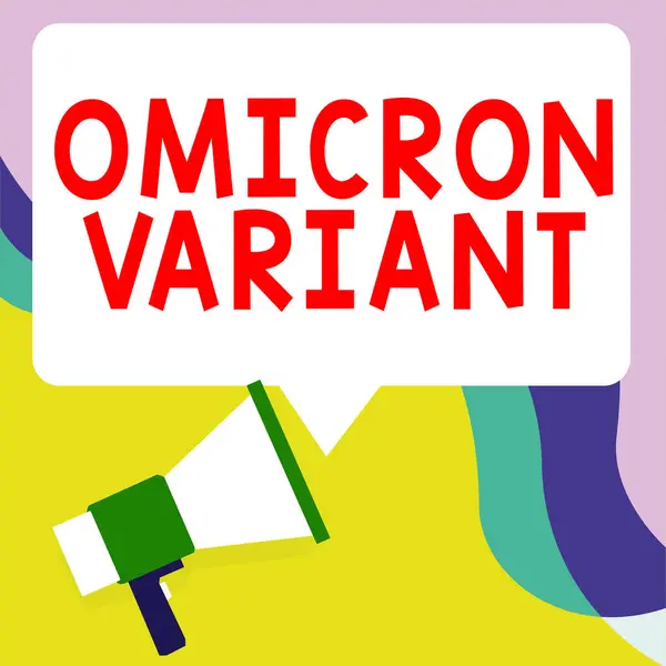 Skriva Text Omicron Variant Begreppet Betyder Lindrig Till Svår Respiratorisk — Stockfoto