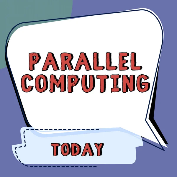 Ručně Psané Znamení Parallel Computing Word Pro Současný Výpočet Pomocí — Stock fotografie