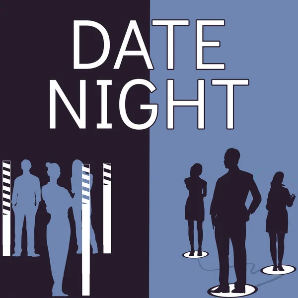 Conceptuele Weergave Date Night Concept Betekent Een Tijd Waarin Een — Stockfoto