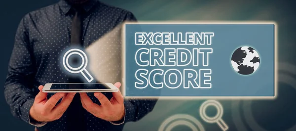 영감을 Credit Score 텍스트 인터넷 사람들의 재정적 지위와 능력에 — 스톡 사진
