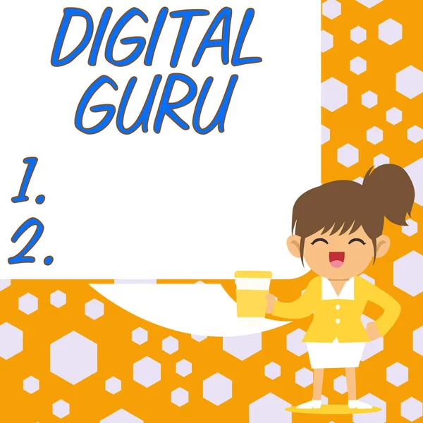 Handskrift Text Digital Guru Business Overview Lärare Och Intellektuell Guide — Stockfoto