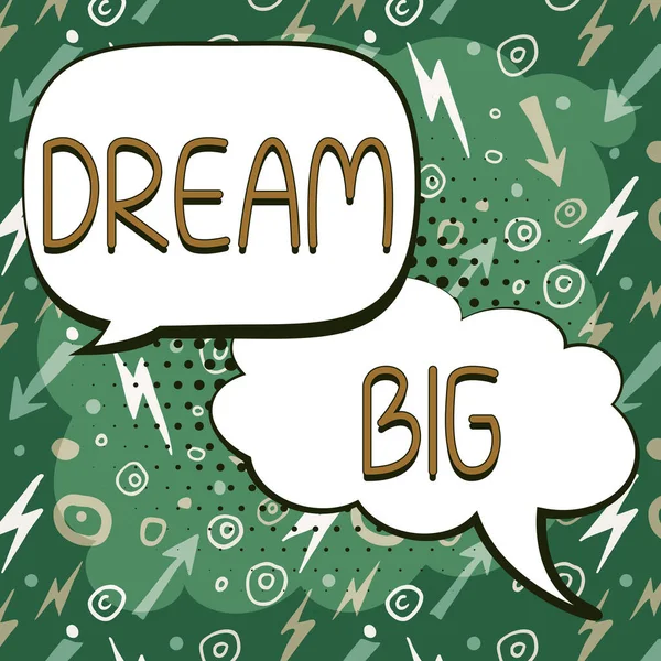 Exibição Conceitual Dream Big Abordagem Negócios Para Pensar Algo Alto — Fotografia de Stock