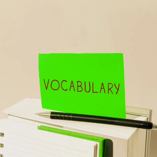 Text Showing Inspiration Vocabulary Business Concept Collection Words Phrases Alphabetically — Stock Photo, Image