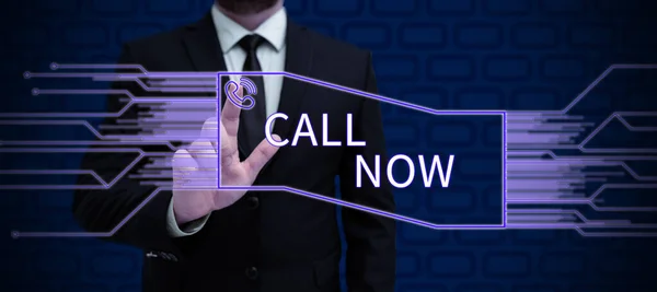 Текст Показывающий Вдохновение Call Now Internet Concept Immediately Contact Person — стоковое фото