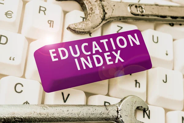 Inspiratie Met Uithangbord Onderwijs Index Ondernemingsoverzicht Gericht Leerbehoeften Van Alle — Stockfoto