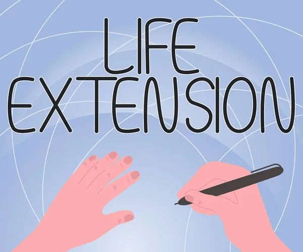 Life Extension Mutató Szöveges Jel Olyan Üzleti Megközelítés Amely Hosszabb — Stock Fotó