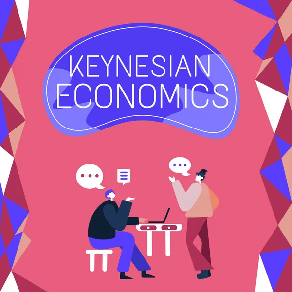 Tekenen Weergeven Keynesiaanse Economie Internet Concept Monetaire Fiscale Programma Door — Stockfoto