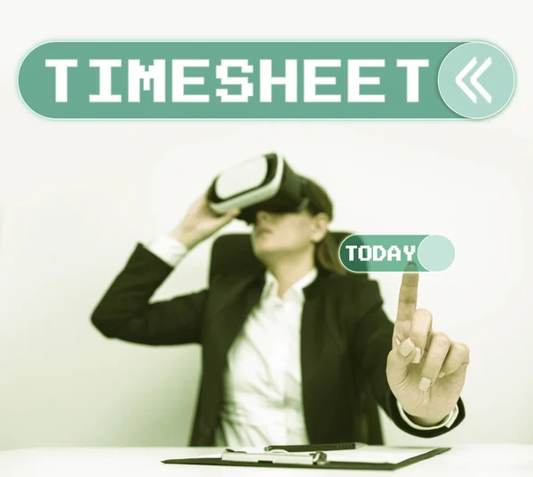 Τίτλος Κειμένου Που Παρουσιάζει Timesheet Επιχειρηματική Ιδέα Γραφική Αναπαράσταση Του — Φωτογραφία Αρχείου