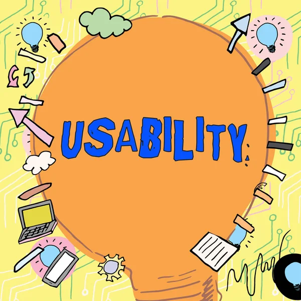 Conceptueel Bijschrift Usability Business Showcase Een Woord Geassosieerd Met Hoe — Stockfoto