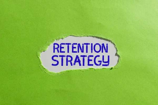 Bildunterschrift Retention Strategy Business Schaufensteraktivitäten Zur Reduzierung Von Fluktuation Und — Stockfoto
