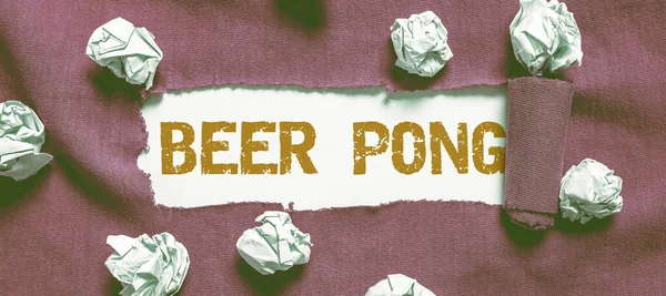 Κείμενο Που Δείχνει Έμπνευση Beer Pong Εννοιολογική Φωτογραφία Ένα Παιχνίδι — Φωτογραφία Αρχείου