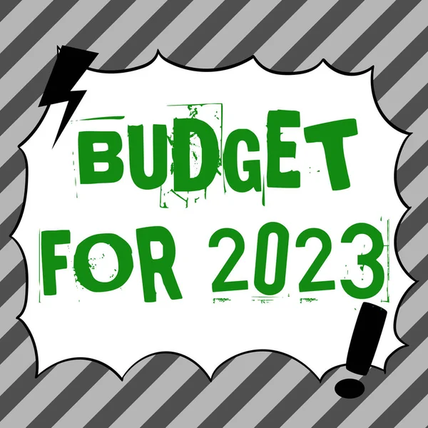 Текст Показує Натхнення Бюджет 2023 Бізнес Вітрина Письмові Оцінки Доходів — стокове фото