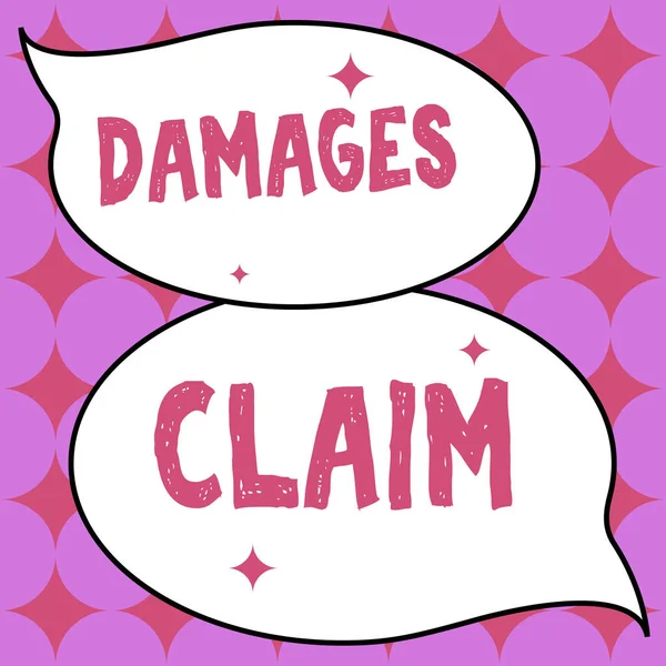 Conceptual Caption Damages Claim Concept Meaning Demand Compensation Litigate Insurance — Foto de Stock