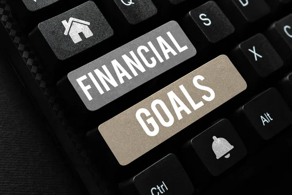 Sign Displaying Financial Goals Conceptual Photo Targets Usually Driven Specific — Stock Photo, Image