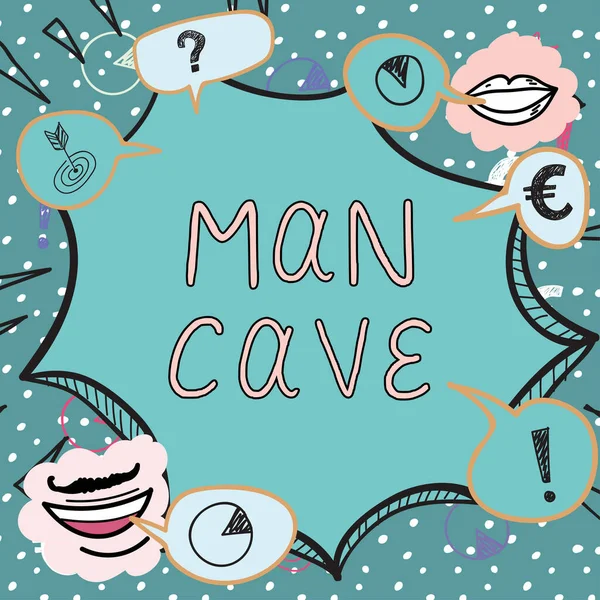 男人洞穴 商业概念为男人保留的房子的房间 空间或区域 — 图库照片