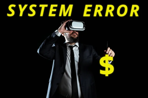 Handschrift Zeichen Systemfehler Wort Auf Technologischem Versagen Geschrieben Softwarekollaps Absturz — Stockfoto