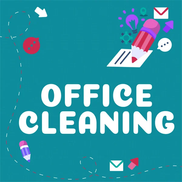 Text Som Visar Inspiration Office Cleaning Koncept Som Betyder Åtgärd — Stockfoto