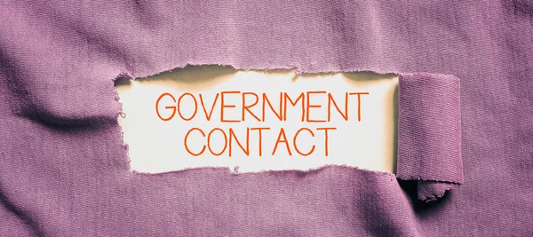 Handschrift Text Regierung Kontakt Geschäftsidee Schuldverschreibungen Die Von Einer Regierung — Stockfoto