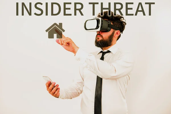Inspirace Znamením Insider Threat Internet Concept Bezpečnostní Hrozba Která Pochází — Stock fotografie