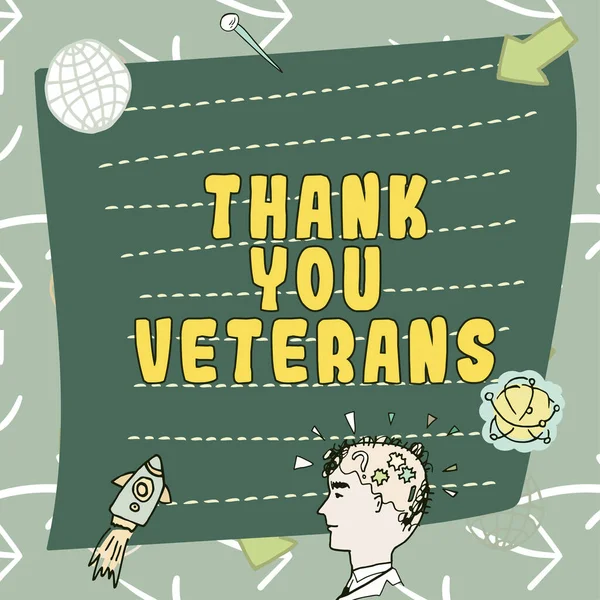 Handwriting text Thank You Veterans, Business concept Expression of Gratitude Greetings of Appreciation