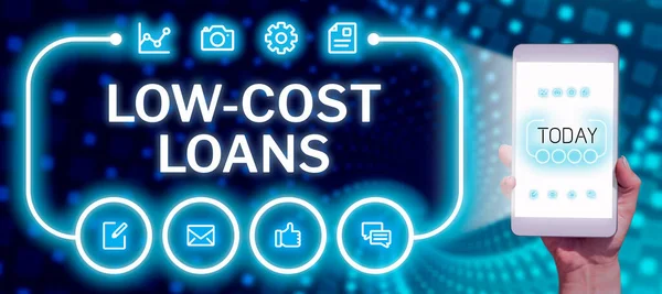 Text Mit Inspiration Low Cost Loans Business Overview Darlehen Das — Stockfoto
