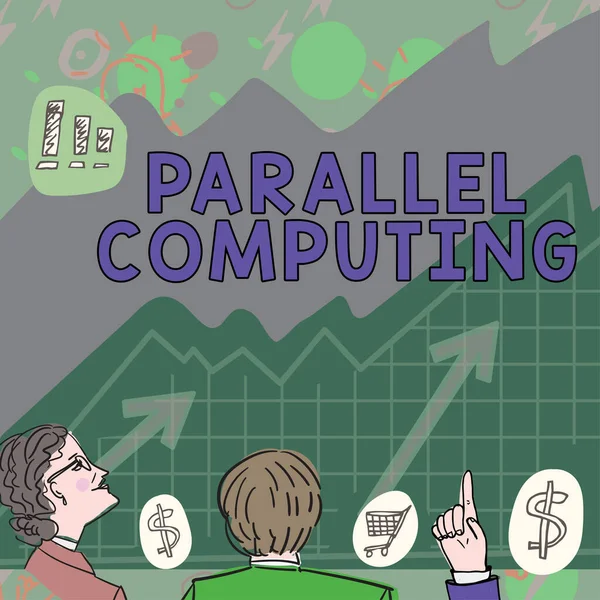 Inspiratie Bord Parallel Computing Word Written Simultane Berekening Door Middel — Stockfoto