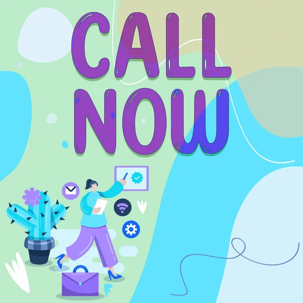 Inspiráció Jel Megjelenítése Call Now Conceptual Photo Azonnal Lépjen Kapcsolatba — Stock Fotó