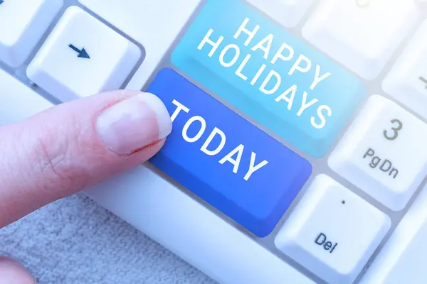 Текст Почерка Happy Holidays Business Idea Greeting Used Recognize Celebration — стоковое фото