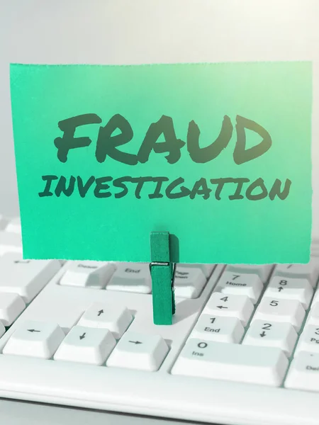 Sign Displaying Fraud Investigation Conceptual Photo Process Determining Whether Scam — Stock Photo, Image