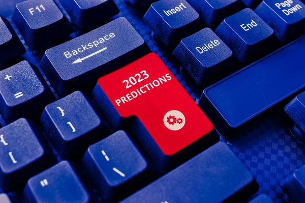 Logga Visar 2023 Förutsägelser Affärsidé Lista Över Saker Känner Att — Stockfoto