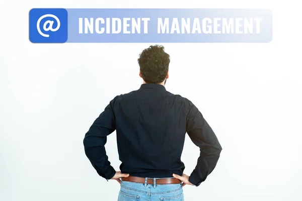 Handskrift Tecken Incident Management Affärsöversikt Process För Att Returnera Tjänsten — Stockfoto