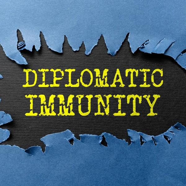 Podpis Zobrazující Diplomatickou Imunitu Obchodní Přehled Zákon Který Dává Zahraničním — Stock fotografie