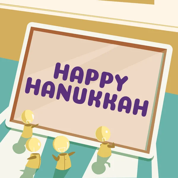 Text Skylt Som Visar Happy Hanukkah Ord Skrivet Judisk Festival — Stockfoto