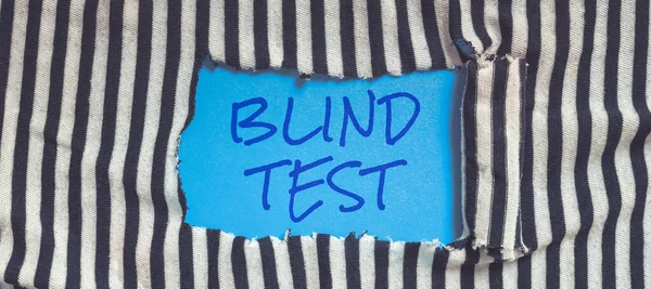 Skriva Visa Text Blind Test Koncept Som Betyder Socialt Engagemang — Stockfoto