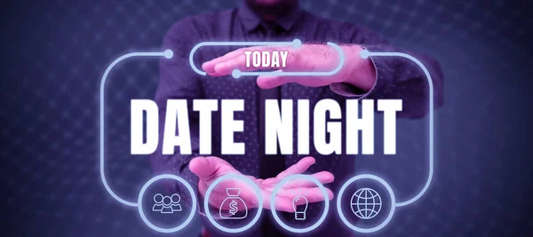 Titulek Textu Představující Date Night Business Přístup Čas Kdy Pár — Stock fotografie