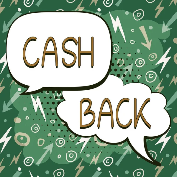 Metin Başlığı Cash Back Sunar Yaklaşımı Teşviki Alıcılara Nakit Aldıkları — Stok fotoğraf