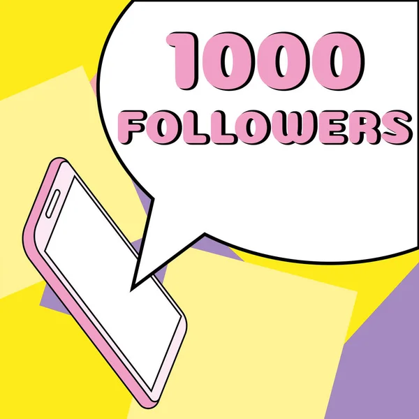 Τίτλος Κειμένου Που Παρουσιάζει 1000 Followers Business Showcase Αριθμός Ατόμων — Φωτογραφία Αρχείου
