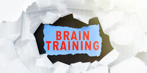 Κείμενο Σημάδι Που Δείχνει Brain Training Επιχειρηματική Ιδέα Διανοητικές Δραστηριότητες — Φωτογραφία Αρχείου