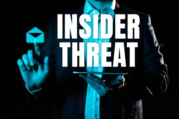 Ručně Psané Označení Insider Threat Obchodní Nápad Bezpečnostní Hrozba Která — Stock fotografie