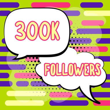 İlham veren 300K takipçilerini gösteren metin, iş yaklaşımı takip eden kişi sayısı