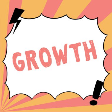 Büyümeyi gösteren işaretler, büyüyen boyut ve meyve suyu işlemleri için sözcük Yaşlanma