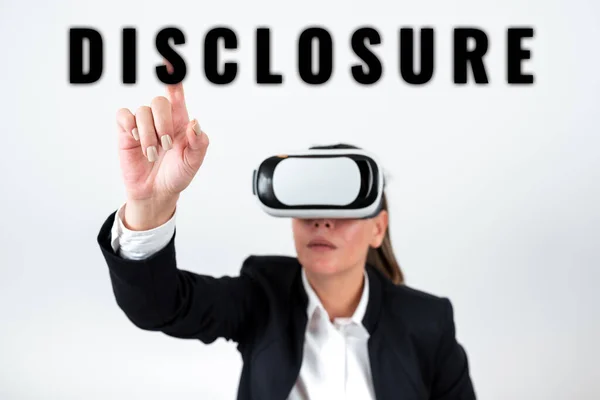 Tekenen Weergeven Disclosure Business Concept Actie Van Het Bekendmaken Van — Stockfoto