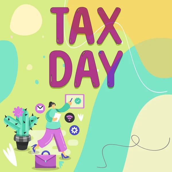 个人入息课税日 概念指的是个人入息课税报税时间的通俗用语 — 图库照片