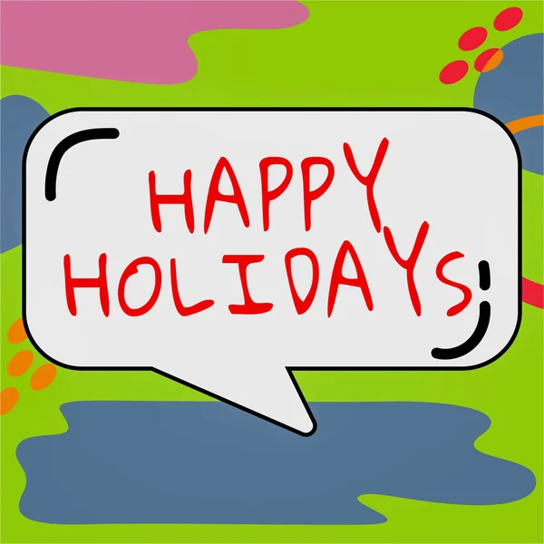 Titulek Textu Představující Happy Holidays Business Idea Pozdrav Používaný Uznání — Stock fotografie