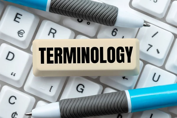 Sign Displaying Terminology Word Terms Used Particular Technical Application Studies — Stock Photo, Image