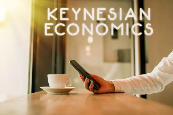 Texto Caligrafia Economia Keynesiana Foto Conceitual Programas Monetários Fiscais Pelo — Fotografia de Stock